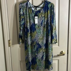 BCBG MaxAzria Noely dress  beautiful blue green & white print new with tags
